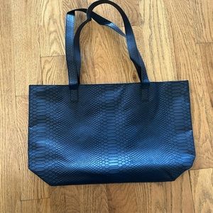 Blue Faux Snakeskin Tote Bag Handbag by Bloomingdale's
